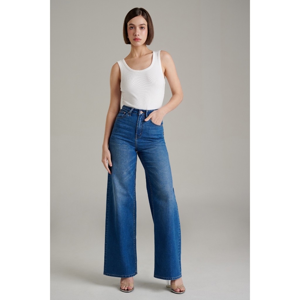 Mc jeans กางเกงยีนส์ผู้หญิง ขากว้าง ทรงไวด์เลค (Wide Leg) Mc Cool MFWZ225