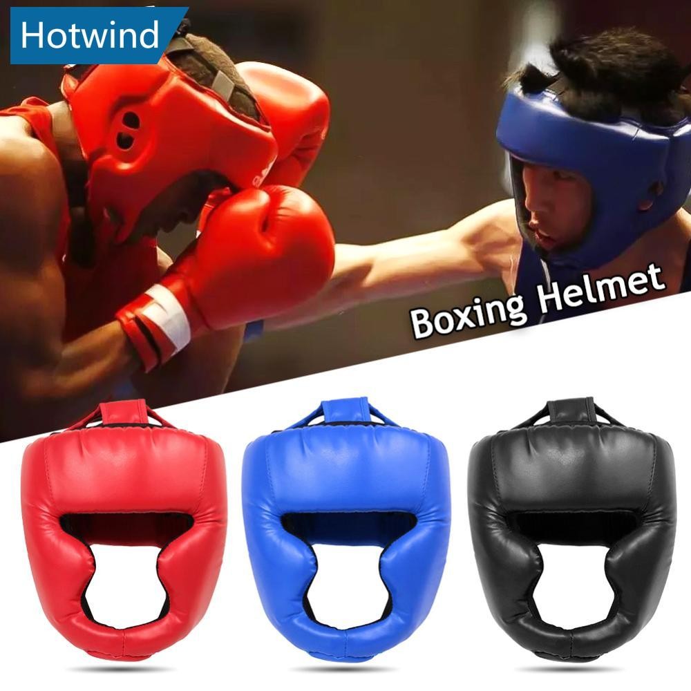 Hw Full-หุ้ม Pu Boxing หมวกกันน็อกเด็กผู้ใหญ่มวยไทยการฝึกอบรม Sparring Boxing Headgear Gym อุปกรณ์เท