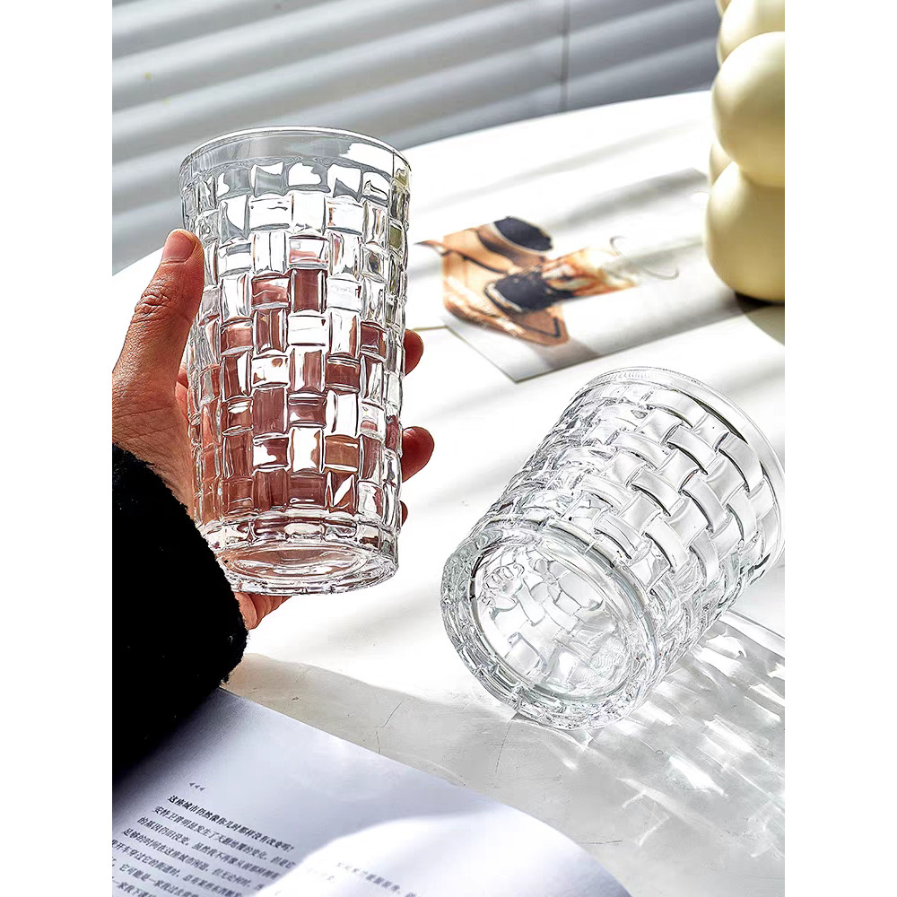 แก้วเครื่องดื่ม ใส่วิสกี้ แบบใส ดูหรูลายเป็นเอกลักษณ์ ความจุ 250 ml