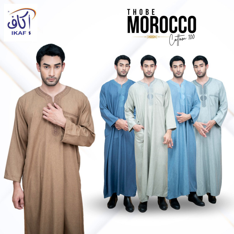 โต๊ปแขนยาว แบรนด์อีกาฟ ( IKAF ) งานเนื้อผ้าระบายอากาศได้ดี งานปักลวดลายสวยงามAF02วาริสมุสลิม