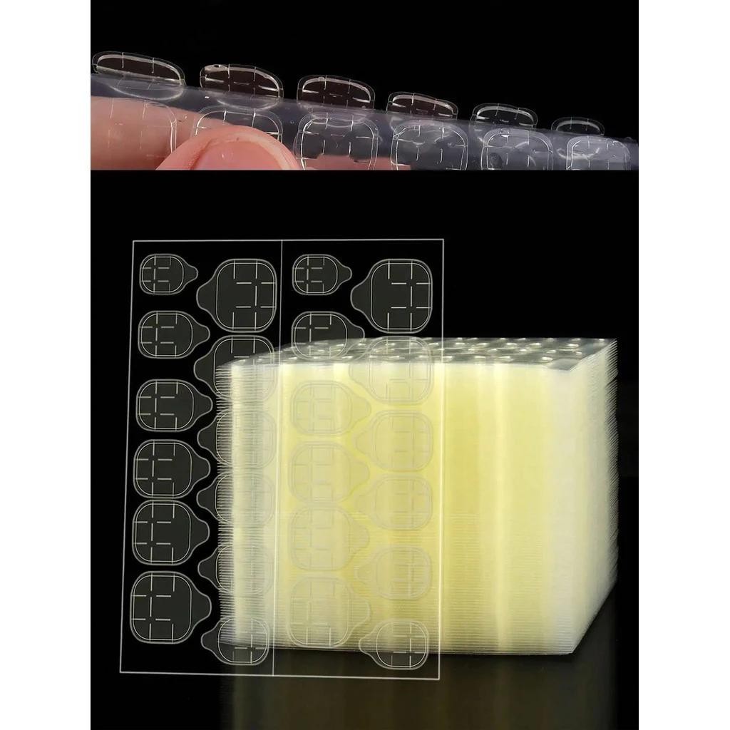 เล็บปลอมเจล 1200 ชิ้น 50 แผ่นบาง  กาวติดเล็บ ปลอม สติกเกอร์ กาวติดเล็บ ใส กันน้ำ Breathable กาวแท็บเล็บปลอมกาวสติกเกอร์