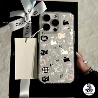 ลูกแมวน่ารัก เคสไอโฟน16 สำหรับ IPhone 12 11 15 13 16 14 Pro Max 7Plus 8Plus XR XS X Max 7 15 8 Plus SE เคสไอโฟนสวยๆ Case