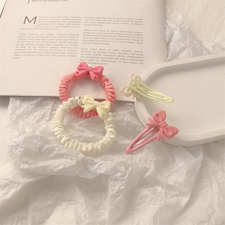 [Dopamine สาวหวาน] Bowknot Scrunchy แหวนผมกลุ่มหญิงสไตล์ด้านข้าง bb คลิป Bangs Fixing คลิป ins ทรงผมเครื่องมือที่มีประโยชน์