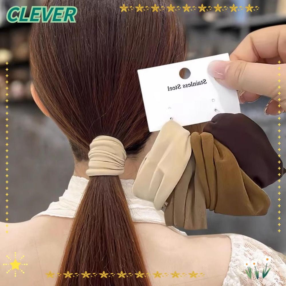Clever 4 ชิ้น/เซ็ตยางรัดผม,สูงยืดกว้างของผู้หญิง Scrunchie,แฟชั่นยืดหยุ่นอุปกรณ์เสริมผมยางรัดผู้หญิง