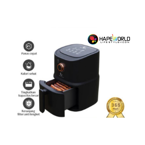 HAN RIVER Air Fryer 3.5L Low Power สีชมพู 500 วัตต์ - รับประกันอย่างเป็นทางการ