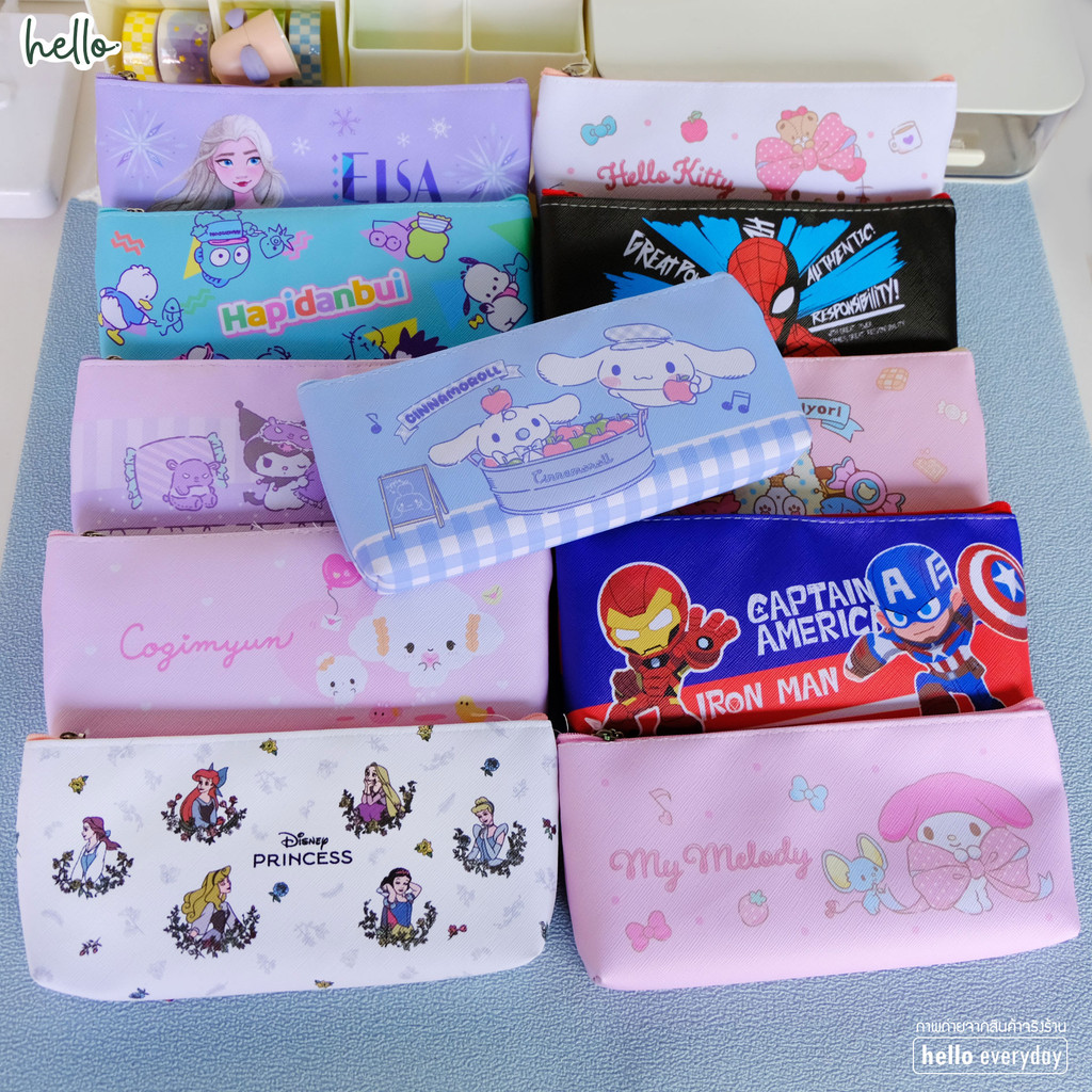 Sanrio - กระเป๋าดินสอ กันน้ำ ลายการ์ตูน My Melody,Hello Kitty,Marvel,Disney Princess - ลิขสิทธิ์แท้