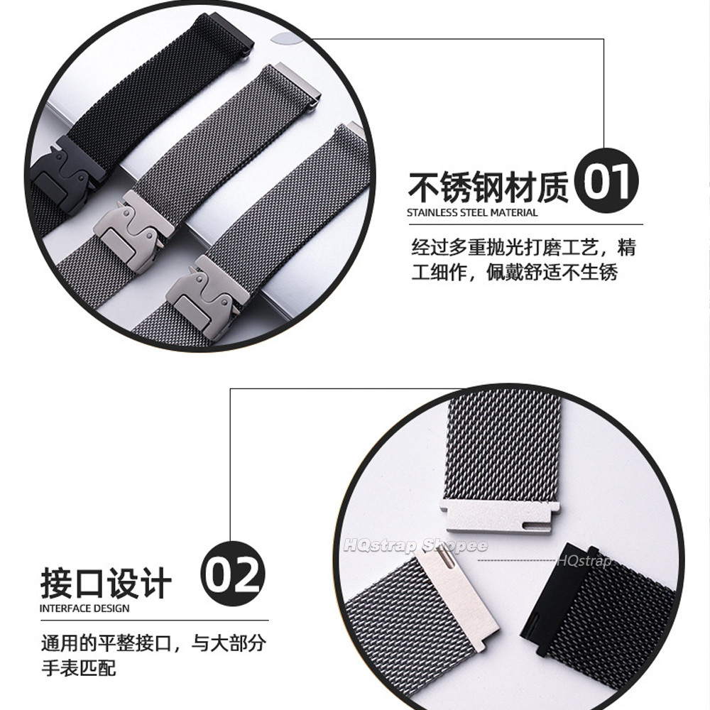 ใหม่สายมิลาน22มิลลิเมตรห่วงนาฬิกาวงด่วนที่วางจําหน่ายสําหรับผู้หญิงผู้ชายธุรกิจสายรัดข้อมือสร้อยข้อมือสแตนเลส - รูปที่ 4