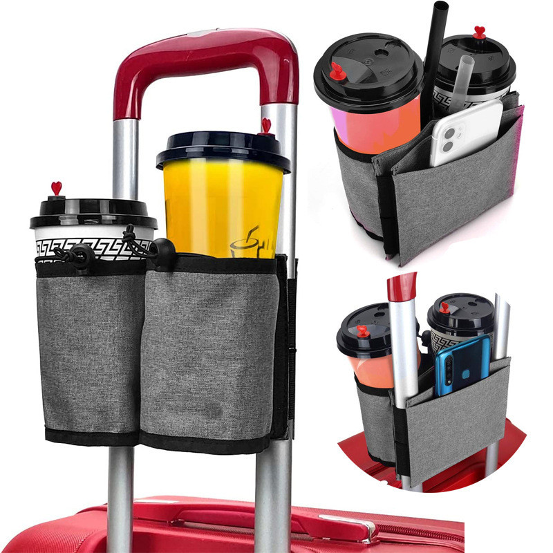 New Product#Luggage Handle Storage Bag Trolley Case Water Bottle External Bag Drink Cup Holder Fixed Strap Travel Outdoor Water Bottle Holder4mj