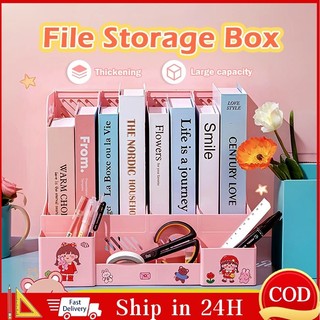 4 Column File Data Storage Rack Multifunctional Book Organizer Books Pencil Sundries Storage Rack