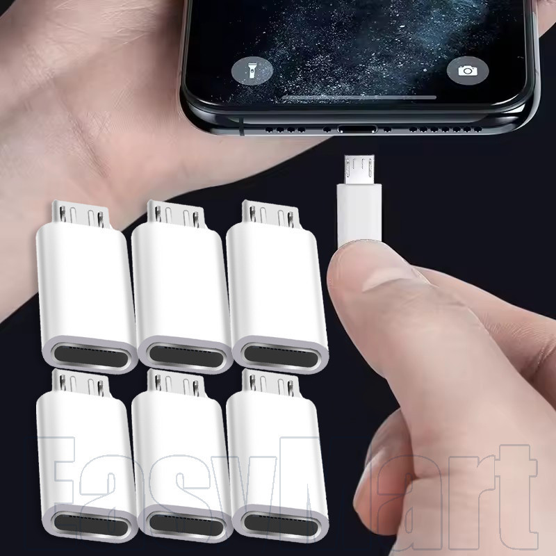 อะแดปเตอร์ Type-C เป็น Micro USB 5 ชิ้น - ตัวแปลงสายชาร์จ Android - ขั้วต่อการชาร์จข้อมูลอย่างรวดเร็ว - อะแดปเตอร์แปลงข้อมูลเครื่องชาร์จขนาดเล็ก - เข้ากันได้กับโทรศัพท์แล็ปท็อป - อุปกรณ์โทรศัพท์
