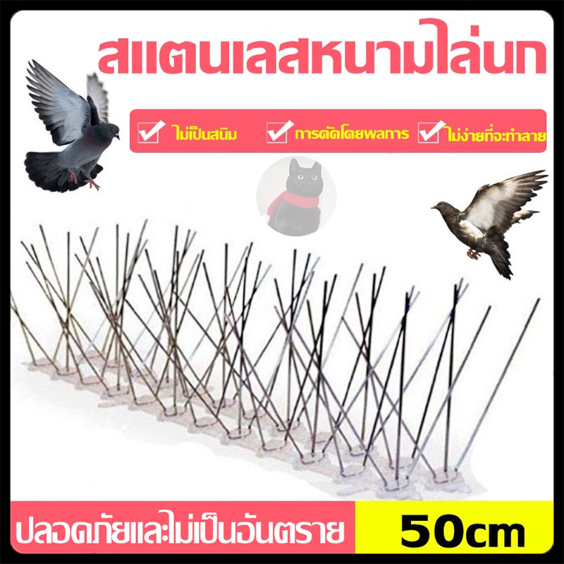 【พร้อมส่ง】หนามกันนก กันนกเกาะ ยาวเส้นละ 50 ซม. หนาม 20 คุ่ กันนกพิราบ อุปกรณ์ไล่นก ไล่นกพิราบ หนามไล่นก Bird Spikes