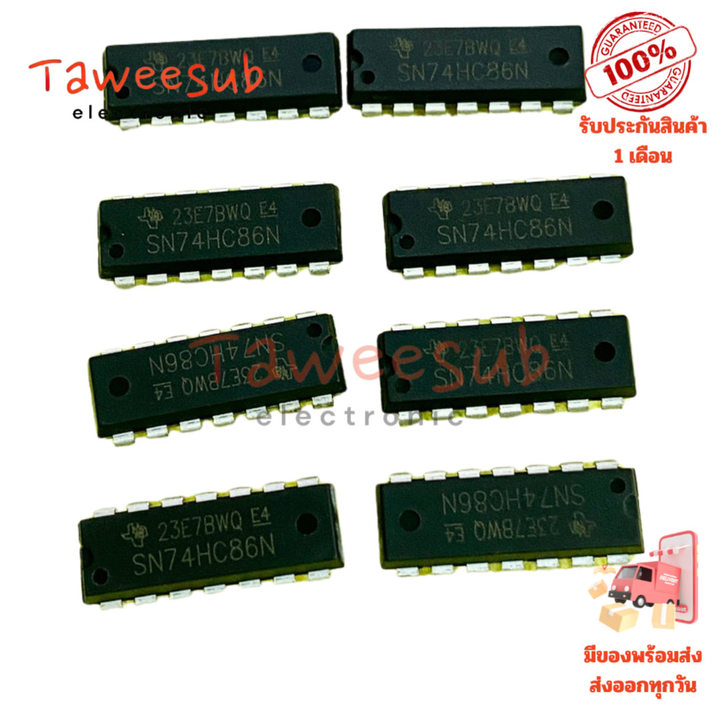 IC SN74HC86 XOR Logic Gate 4 ช่อง แบบ DIP 14 ขา สำหรับวงจรดิจิทัลทั่วไป มีของในไทย