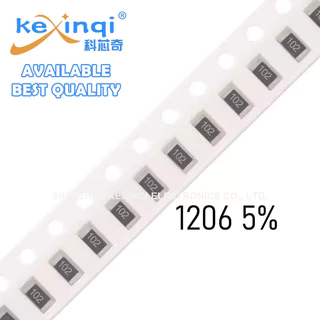 (100 ชิ้น) 1206 ตัวต้านทาน SMD 5% 1/4W 1K 10M 2.2K 2.7K 6.8K 10K 22K 33K 47K 68K 100K 220K 330K 470K 680K 1M 2.4M 4.7M Ohm ความต้านทาน