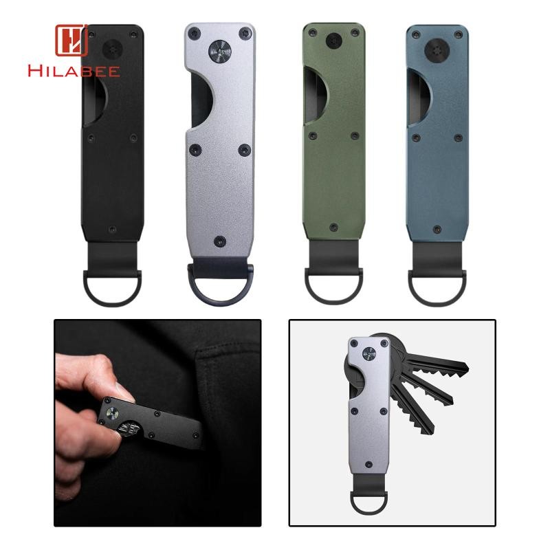 [hilabee] Key Organizer Keyholder Key Storage Buckle with Belt Clip Metal Car Key Chain