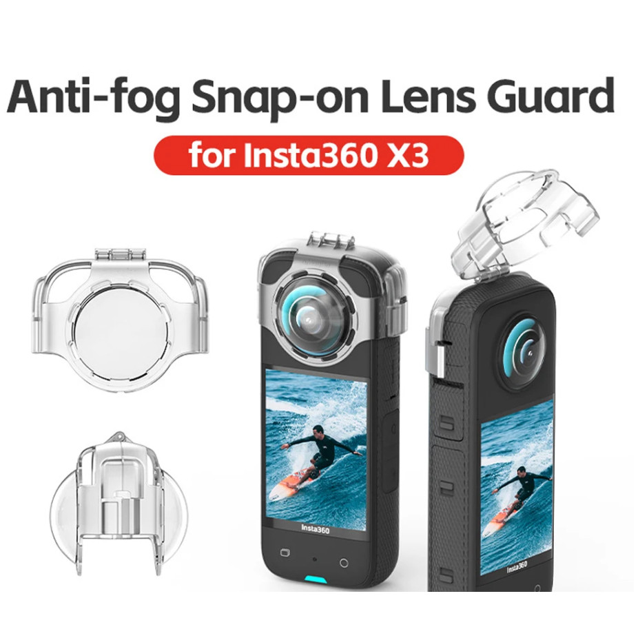 เลนส์สําหรับ Insta360 X3, Quick-Detach โปร่งใสกันน้ํากันกระแทกเลนส์สําหรับ Insta360 X3