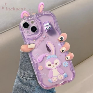 เคสโทรศัพท์มือถือแบบนิ่ม ใส ลายการ์ตูนหมีน่ารัก 3D DIY สําหรับ iPhone 15 14 13 12 11 Pro Max X Xr Xs Max 7 8 Plus SE2020