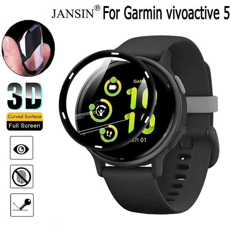 ตัวป้องกันหน้าจอสําหรับ garmin vivoactive 5 ฟิล์มป้องกันรอยขีดข่วนสําหรับ garmin vivoactive5 Full Coverage Ultra-HD Film (ไม่ใช่กระจก)
