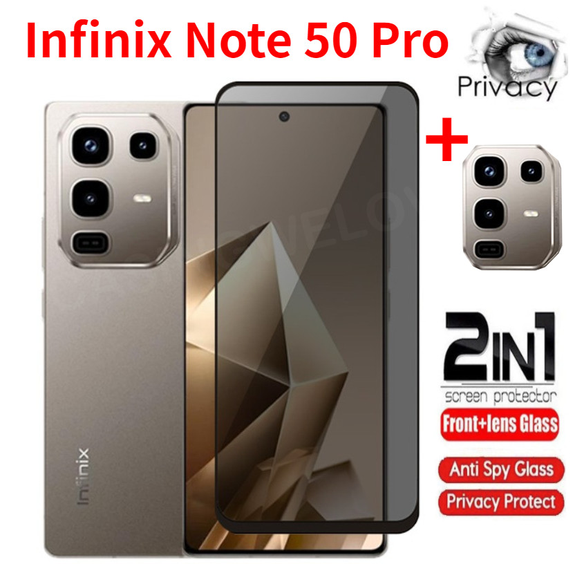 ฟิล์มกันรอยหน้าจอความเป็นส่วนตัว Infinix Note 50 Pro Note50 50Pro Note 50 Pro+ 50X 50S 4G 5G 2025 ด้านหน้าด้านหลังคลุมทั้งหมดกล้องด้านหลังฟิล์มป้องกัน Anti Peep คลุมทั้งหมดกระจกนิรภัย