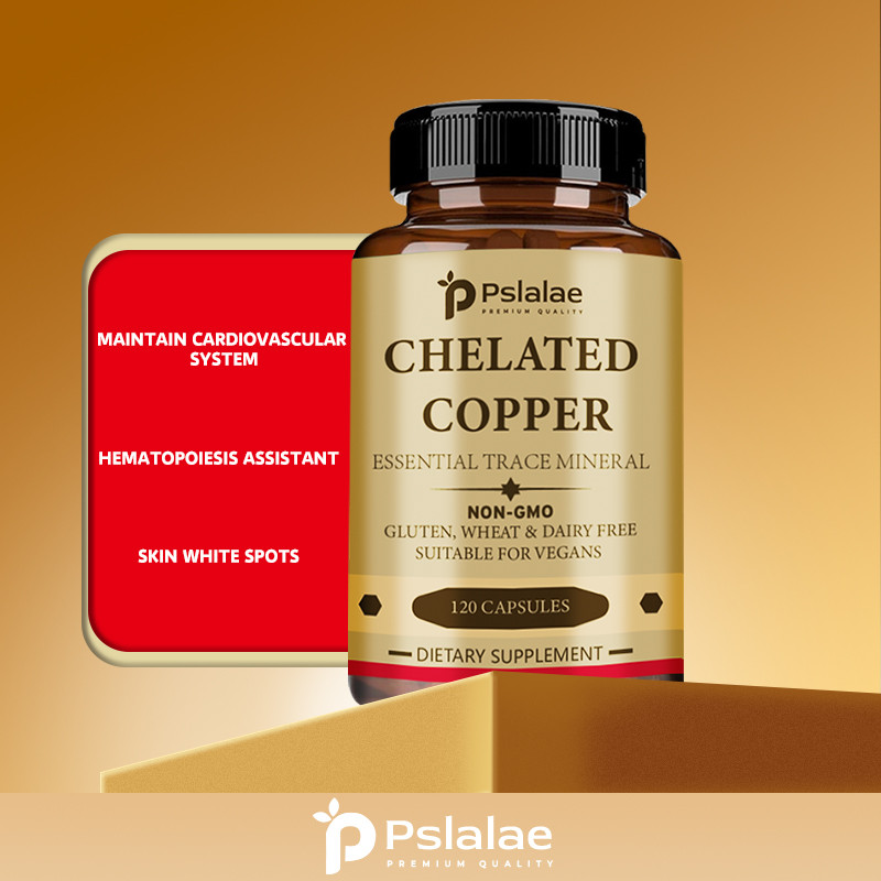 Pslalae Chelated Copper Capsules - รองรับกระดูก ผิวสุขภาพดี - แร่ธาตุติดตามที่จําเป็น - กลูเตน ข้าวสาลีฟรี
