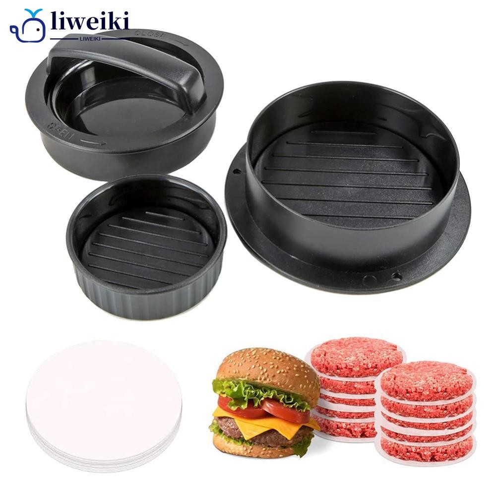 LIWEKI Multi-Size Manual Burger Press ข้าวปั้นแบบพกพา DIY แม่พิมพ์ Non-Stick เป็นมิตรกับสิ่งแวดล้อมเ