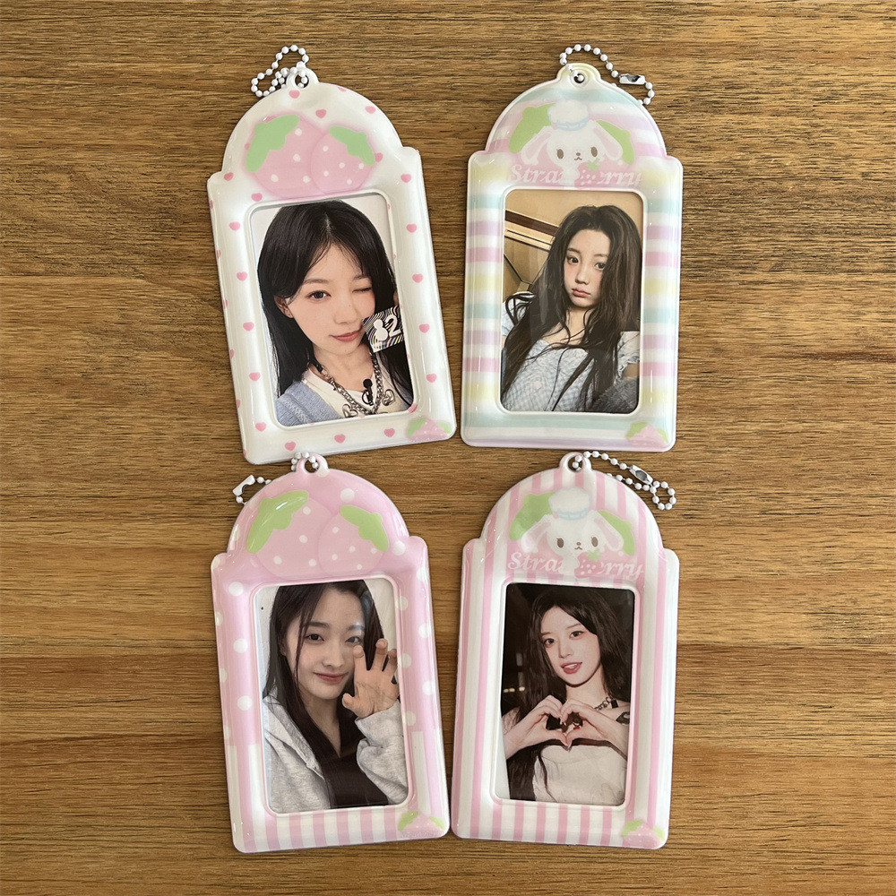 อินน่ารักสตรอเบอร์รี่ขนมกระต่าย10เซนติเมตรผู้ถือบัตรโพลารอยด์รักถั่วรูปถ่ายบัตรวิทยาเขตดาวไล่การจัดเก็บแสดงจี้