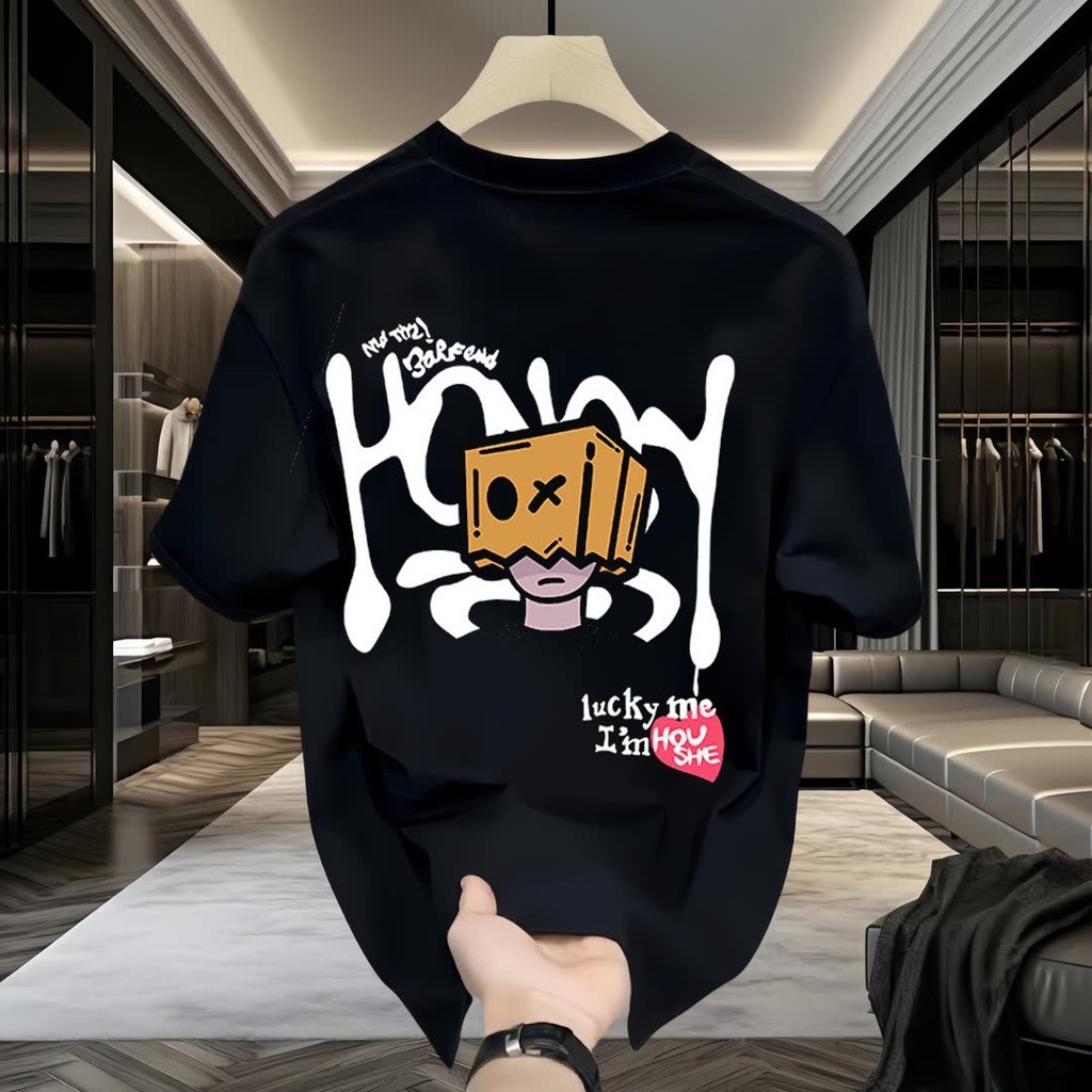 September💥 เสื้อยืด สกรีนหน้าหลัง ลาย "LUCK" มิติ ผ้าคอตตอน 100% เนื้อผ้าเกรดพรีเมียม คอกลม ใส่สบาย