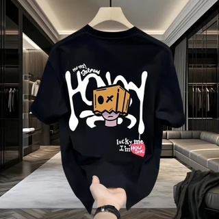 September💥 เสื้อยืด สกรีนหน้าหลัง ลาย "LUCK" มิติ ผ้าคอตตอน 100% เนื้อผ้าเกรดพรีเมียม คอกลม ใส่สบาย