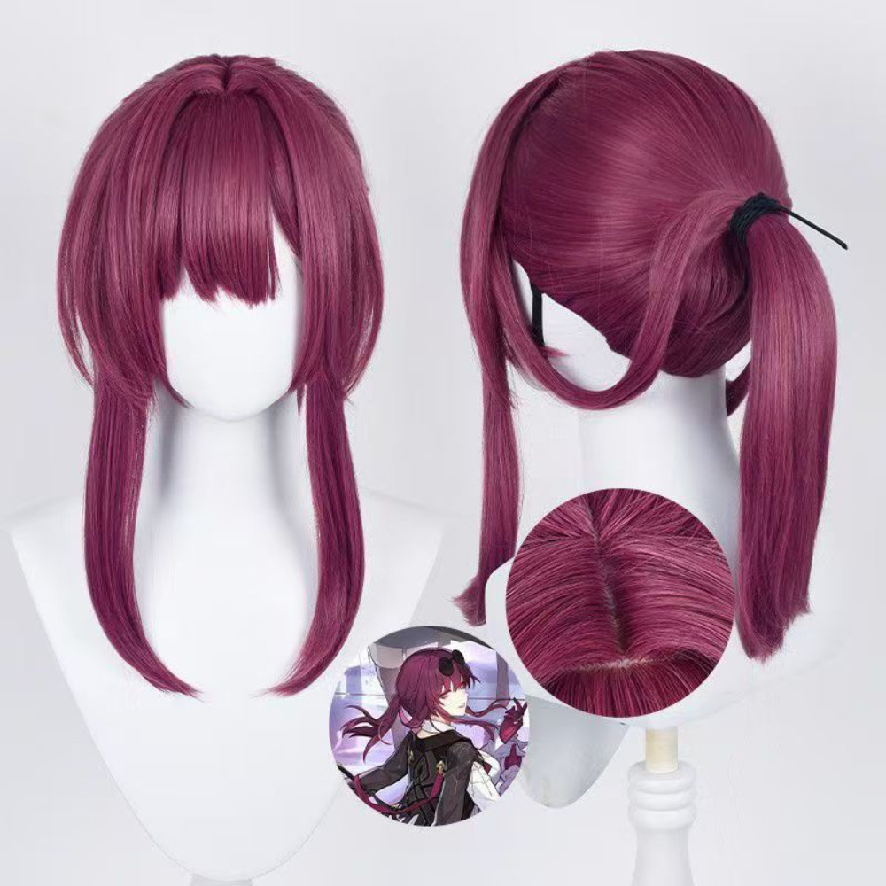 Honkai: Star Rail Kafka คอสเพลย์วิกผม 43 ซม.วิกผม Rose สีม่วงวิกผมสังเคราะห์ทนความร้อน