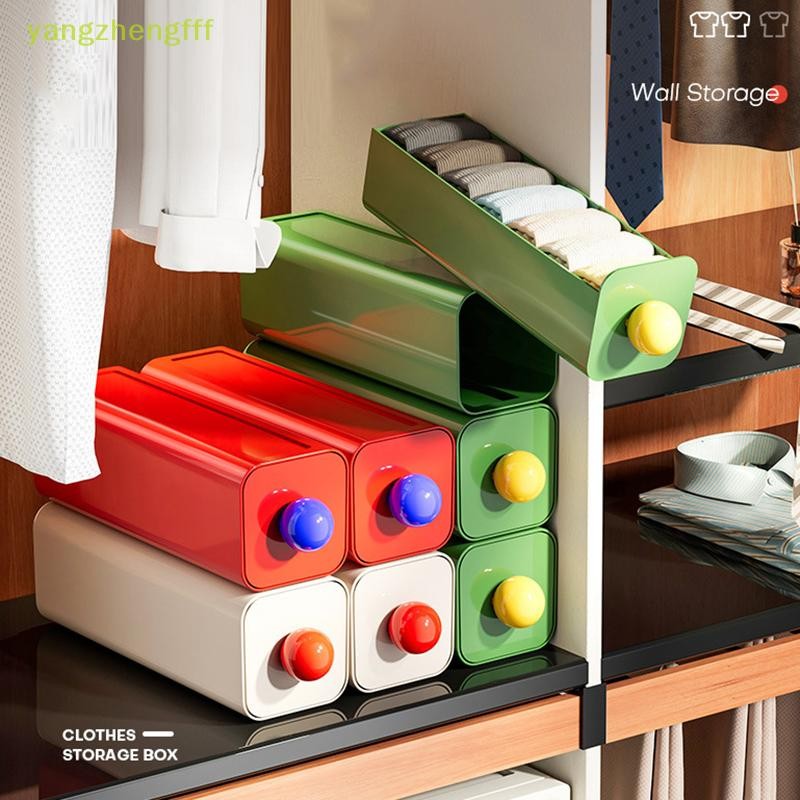 [yangzhengfff] 1PC Wall Mount ถุงเท้ากางเกงกล่องเก็บประหยัดพื้นที่กางเกง Organizer สําหรับตู้เสื้อผ้าตู้ห้องนอนชุดชั้นในกล่องเก็บ [ใหม่]