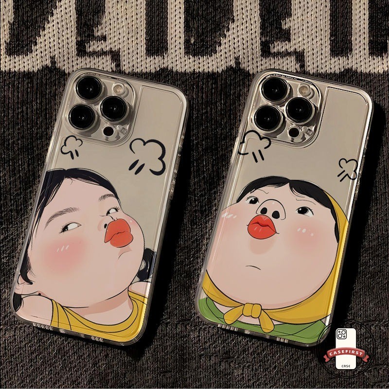 โปร่งใสตลกการ์ตูนสาวรักนุ่ม เคส VIVO Y20 Y17s Y12i Y03 Y02 Y36 Y22 Y33s Y16 Y12s Y12 Y15 Y27 Y21s Y91 Y21 Y17