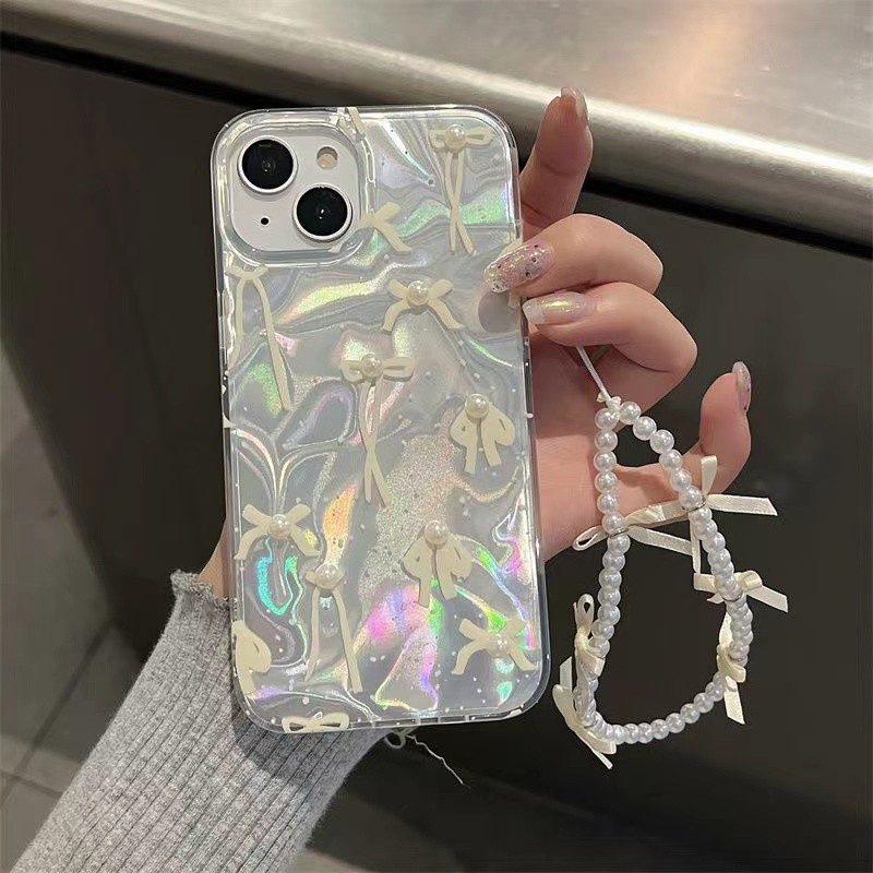 Pearl Bowknot ChainสําหรับRealme 5 5i 6i C3 11 10 12 13 C11 C15 C12 C25 C2 หมายเหตุ 60X 50 C33 C35 C