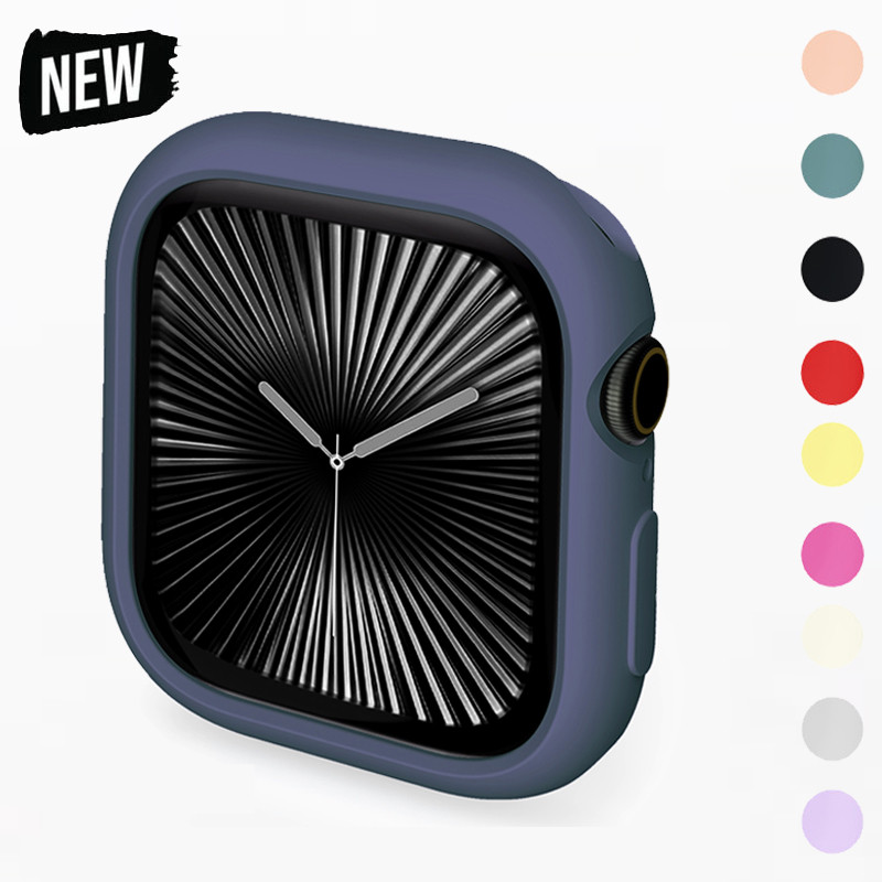 เคสสีลูกกวาด TPU เข้ากันได้กับ Apple Watch 46mm 45mm 44mm 41mm 40mm 42mm 38mm Iwatch Series 10 9 8 7 6 5 4 SE 2 3