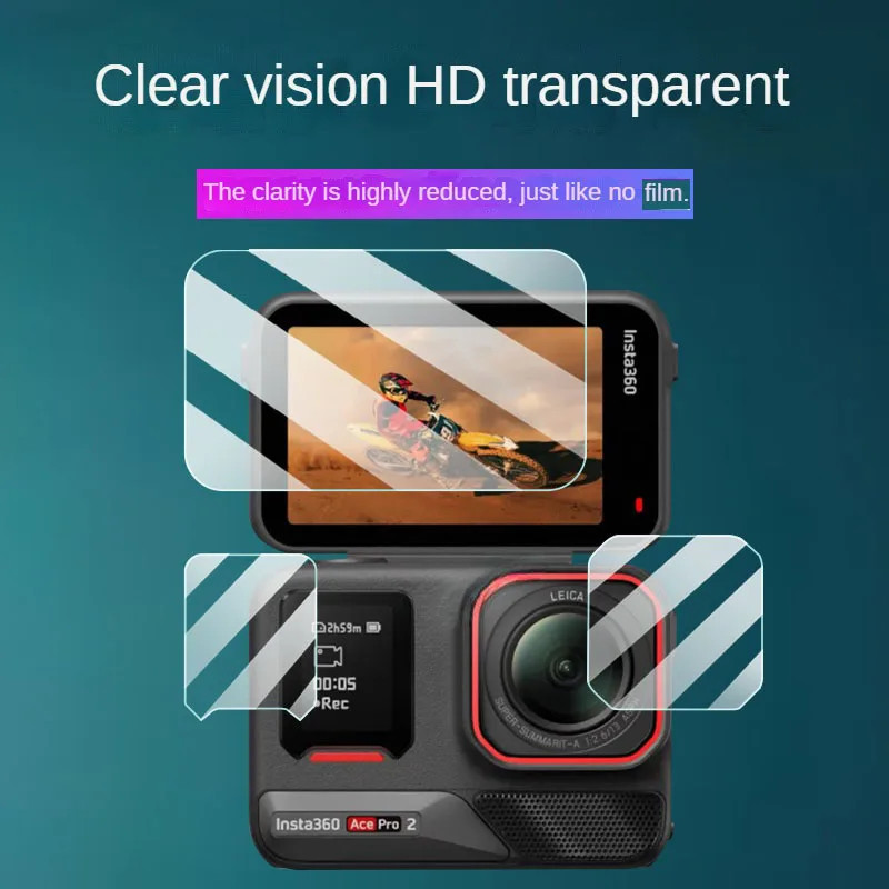 กระจกนิรภัยป้องกันหน้าจอสําหรับ Insta360 Ace Pro 2, เลนส์ป้องกันฟิล์มสําหรับกล้อง Insta360 Ace Pro 2