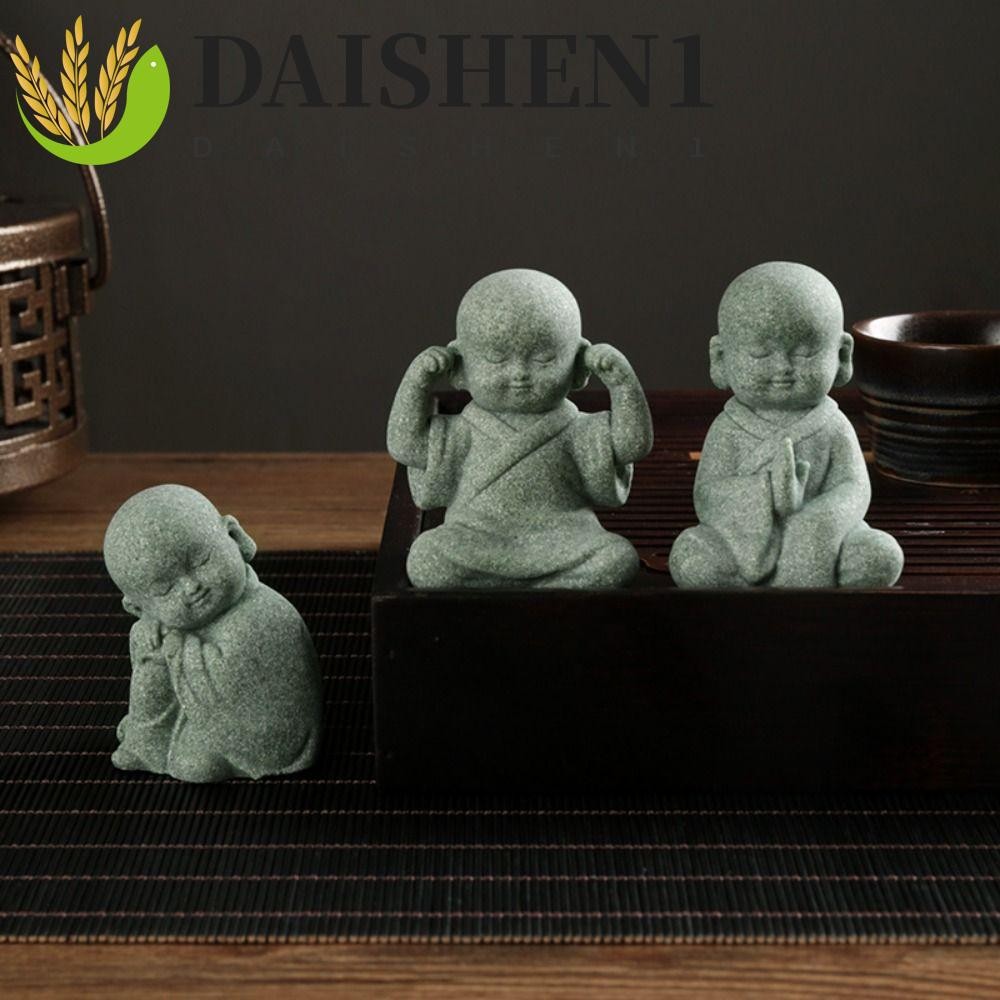Daishen1 รูปปั้นพระพุทธรูปหินทราย ขนาดเล็ก สไตล์จีนน่ารัก หลายสไตล์ สําหรับตกแต่งบ้าน DIY