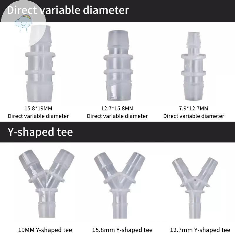 TWOE 8/12/16/mm El Connectors Aquarium Fitgs พลาสติกสามทาง Converter ท่อตรงลด Soft Tube Adaptor TH - รูปที่ 2