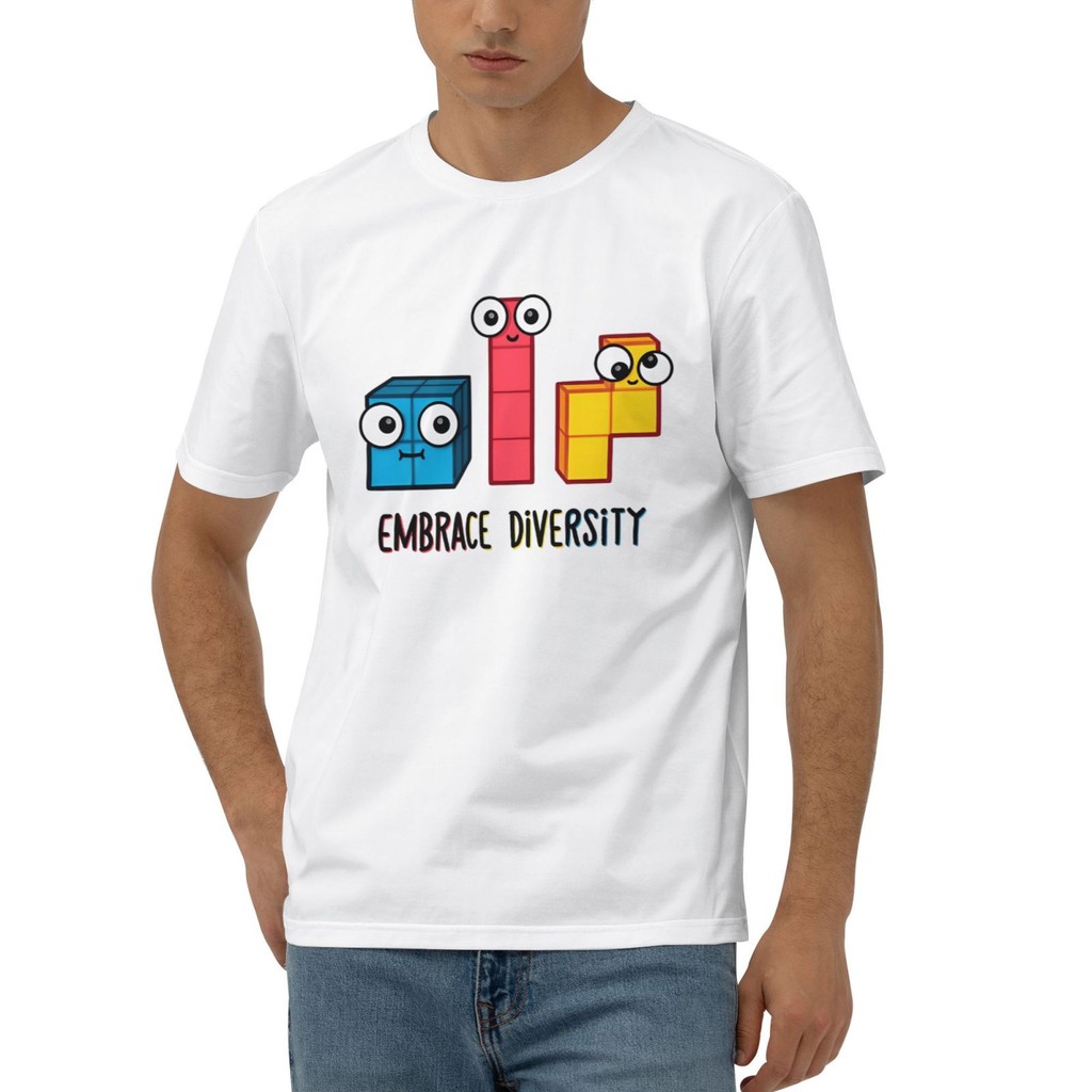 Oversize New Design Mens Tshirts Embrace Diversity Tetris Cotton Tetris