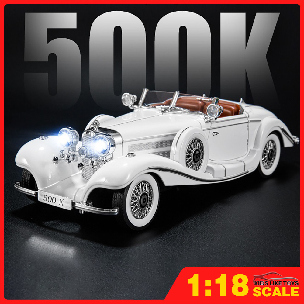 Klt 1:18 Mercedes-Benz 500K รถคลาสสิก Diecast รุ่นรถโลหะผสมรถของเล่นคอลเลกชันของขวัญสําหรับเด็กเด็กผู้หญิง