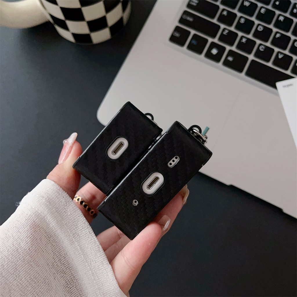 North คาร์บอนไฟเบอร์สแควร์ปกหนังปลอกเชลล์สําหรับ AIRPODS 4ANC PRO3 PRO 1/2/3 เคสป้องกัน - รูปที่ 7