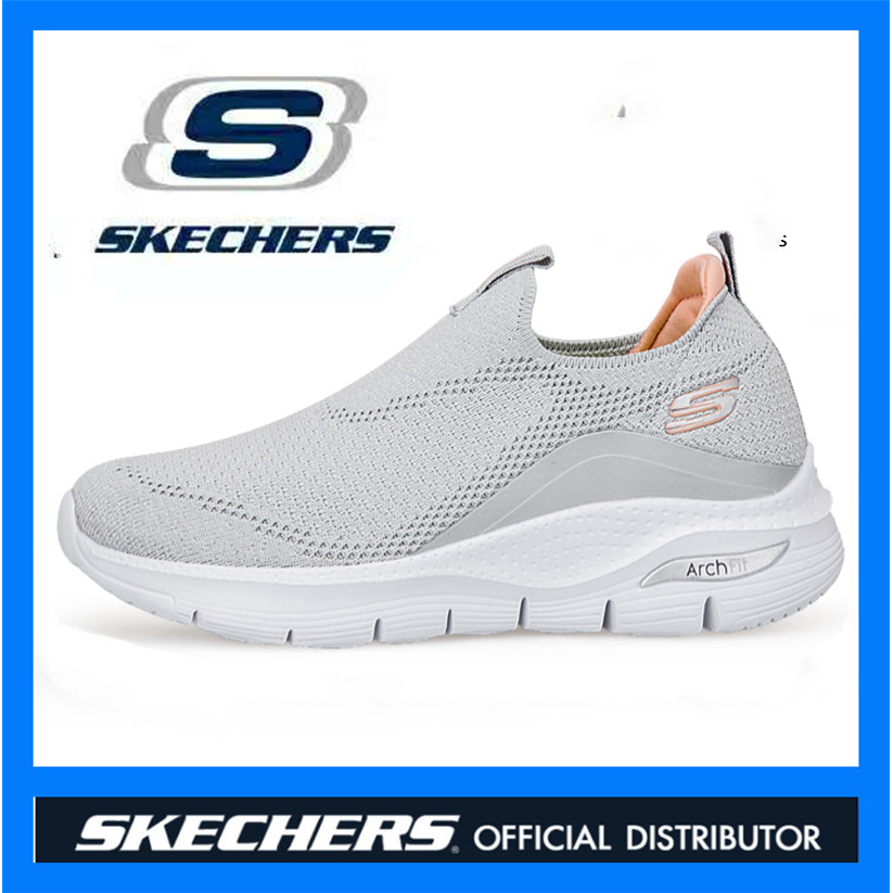 GO WOLK 5 Arch-Fit รองเท้าผ้าใบสำหรับผู้หญิง ดีไซน์รองเท้าวิ่ง สวมใส่ง่ายในฤดูร้อน skechers