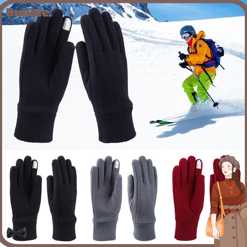 Bubble Full Finger Mittens ขนแกะผู้ชายถุงมือแฟชั่น Furry Warm Mitts