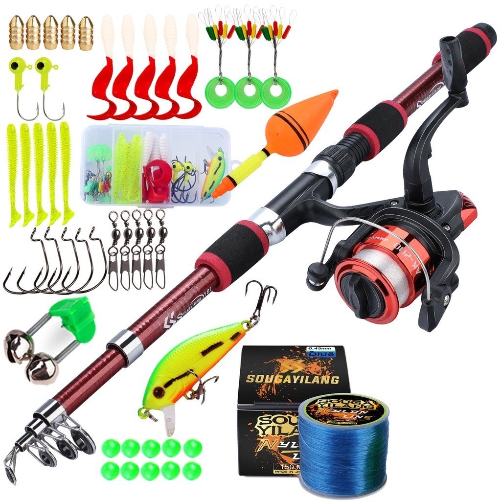 ชุดคันเบ็ดตกปลาพร้อมรอก ขนาด 1.8 เมตร และสายเบ็ด 150 เมตร สำหรับการตกปลาอย่างสมบูรณ์ - รูปที่ 6