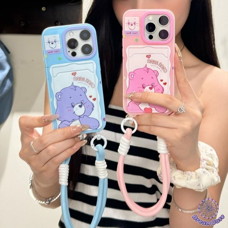 คู่รักการ์ตูนน่ารักสนใจหมีเชือกผูกนุ่ม เคส IPhone 15 13 11 16 14 12 Pro Max 7Plus XR X XS Max 16 15 7 8 14 Plus SE 2020