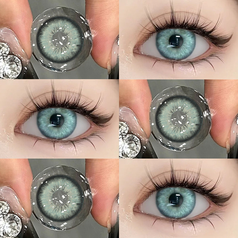 DUOXIU 1คู่สีคอนแทคเลนส์นักเรียนที่มีคุณภาพสูงสีเขียวตาสีฟ้าสีเทาเลนส์แต่งหน้าเส้นผ่าศูนย์กลาง14.2มิลลิเมตรจัดส่งที่รวดเร - รูปที่ 6