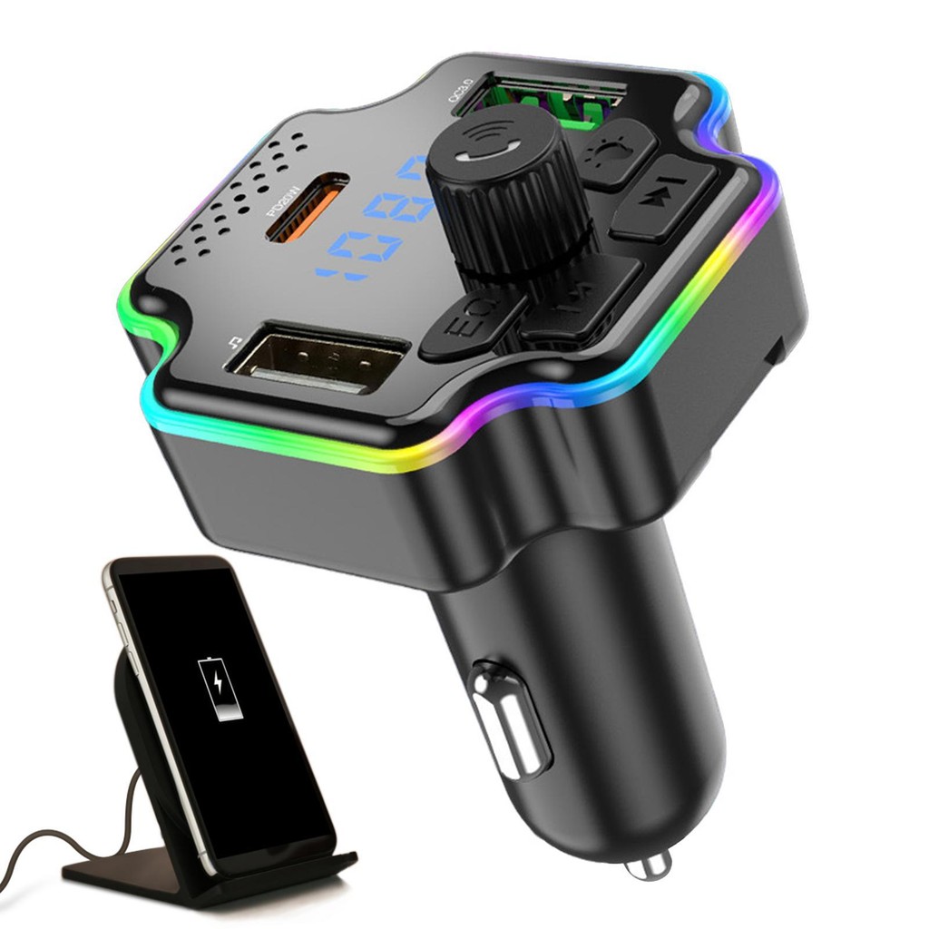 อะแดปเตอร์เพลงวิทยุไร้สาย USB เครื่องส่งสัญญาณ FM ไร้สายเครื่องเล่นเพลงแบบพกพาเครื่องชาร์จในรถยนต์ที่ทรงพลังสําหรับธุรกิจ yaenith