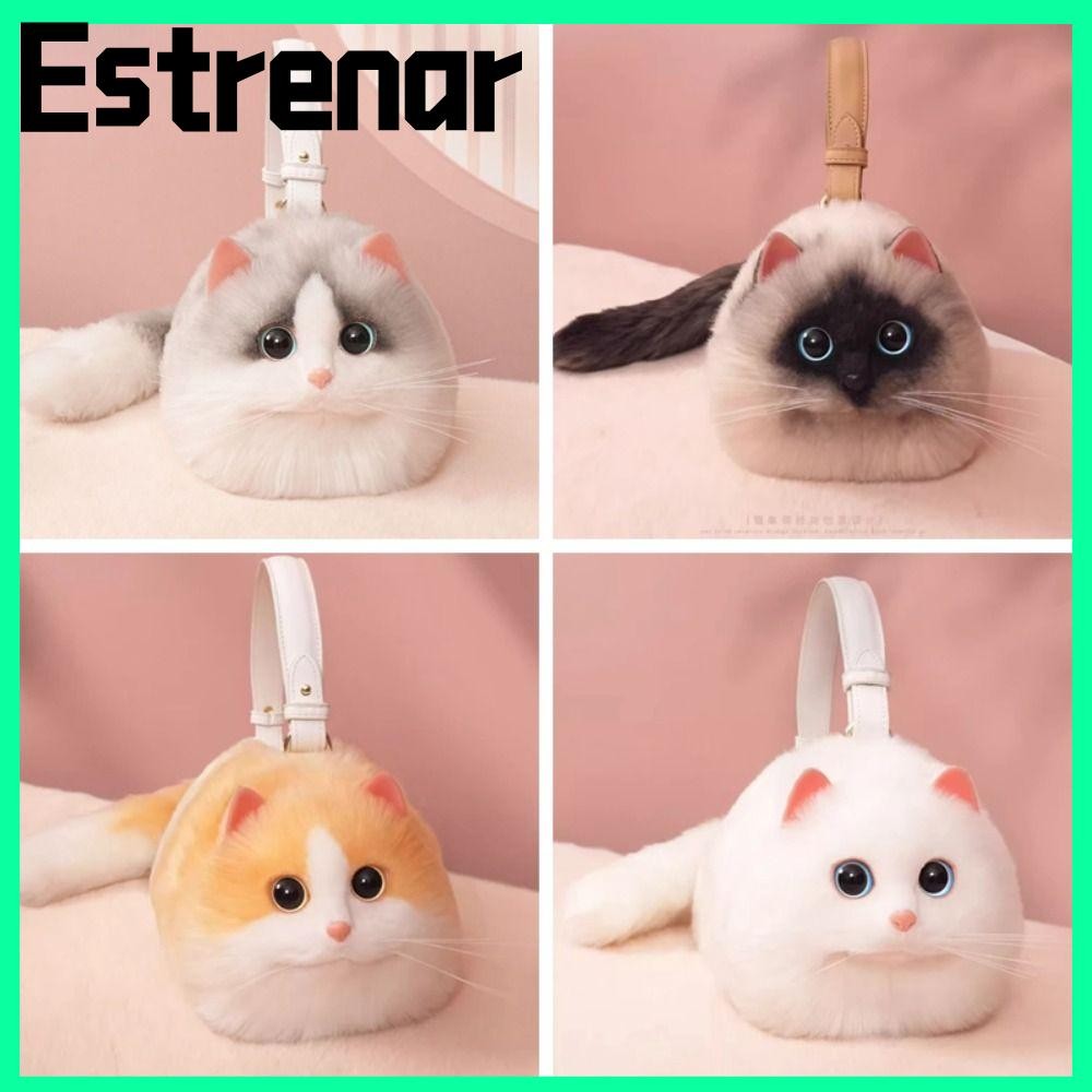 กระเป๋าสะพาย ESTRENAR กระเป๋าถือแฮนด์เมด Kawaii กระเป๋าแฟชั่นของขวัญ Plush Tote Bag