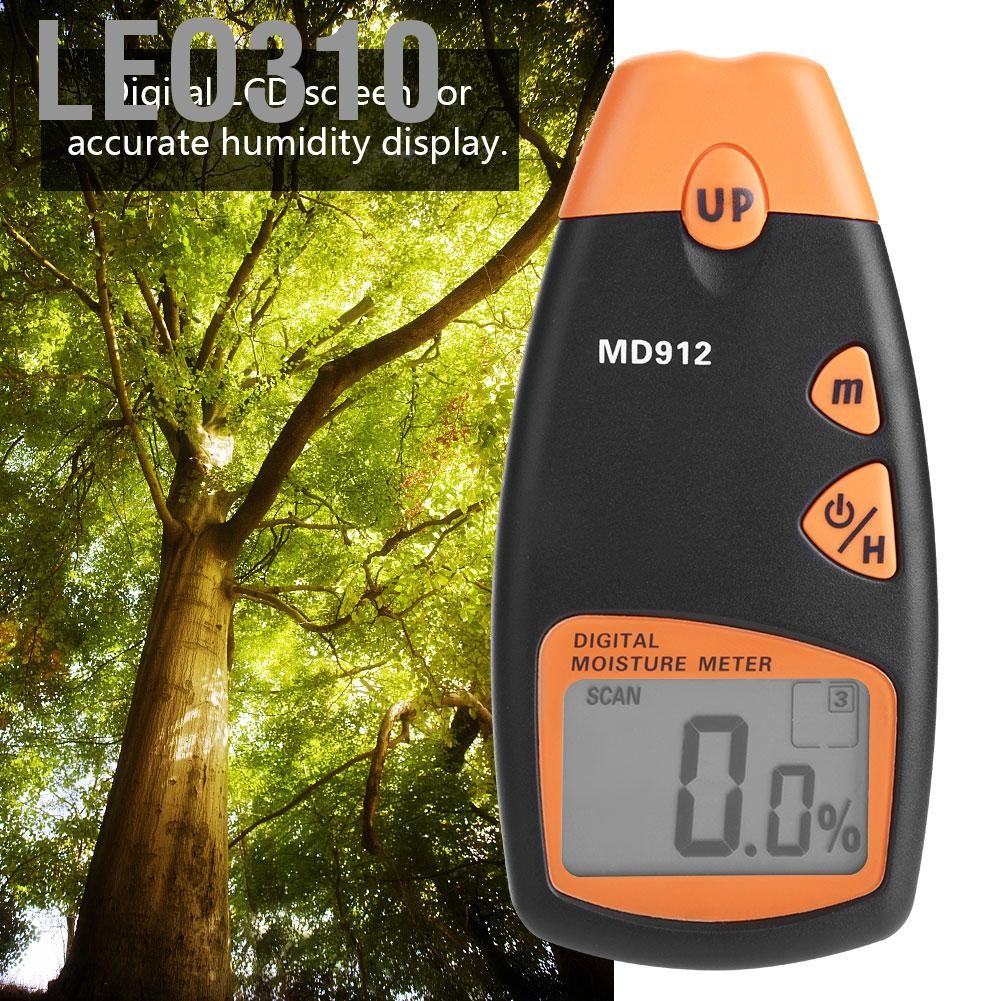 Leo310 ดิจิตอล LCD เครื่องวัดความชื้นสัมพัทธ์ไม้ 2/4 Pin เครื่องวัดความชื้นเครื่องตรวจจับความชื้นไม้เครื่องทดสอบ MD912
