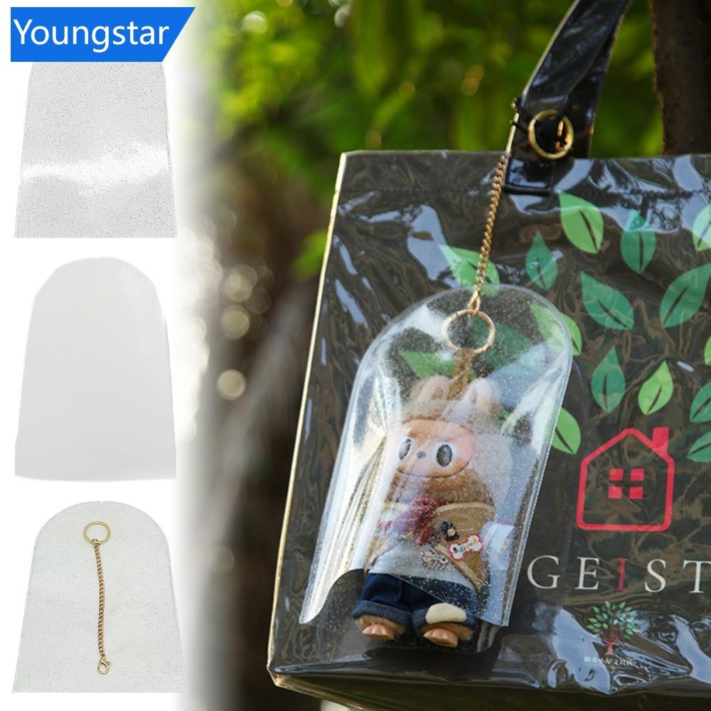 Ys (ไม่มีตุ๊กตา) Labubu ผ้าฝุ่นฝาครอบป้องกันเสื้อกันฝนกระเป๋าเดินกลางแจ้ง PVC กระเป๋าโปร่งใส Macaron ผ้าคลุมกันฝุ่น C1L2