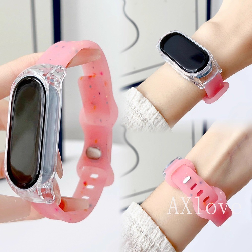 สายซิลิโคนสําหรับ Xiaomi Mi Band 9 8 Active สําหรับ Mi Band 10 9 NFC สายรัดข้อมือสําหรับ Miband 7 8 pro 6 5 4 3 สร้อยข้อมือ