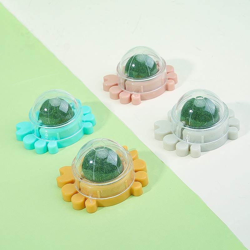 ลูกบอลมื้นท์ทรงกลมติดกำแพงสำหรับน้องแมว รักษาสูขภาพช่องปาก catmip ball wall sucker cat toys PetyPet P34