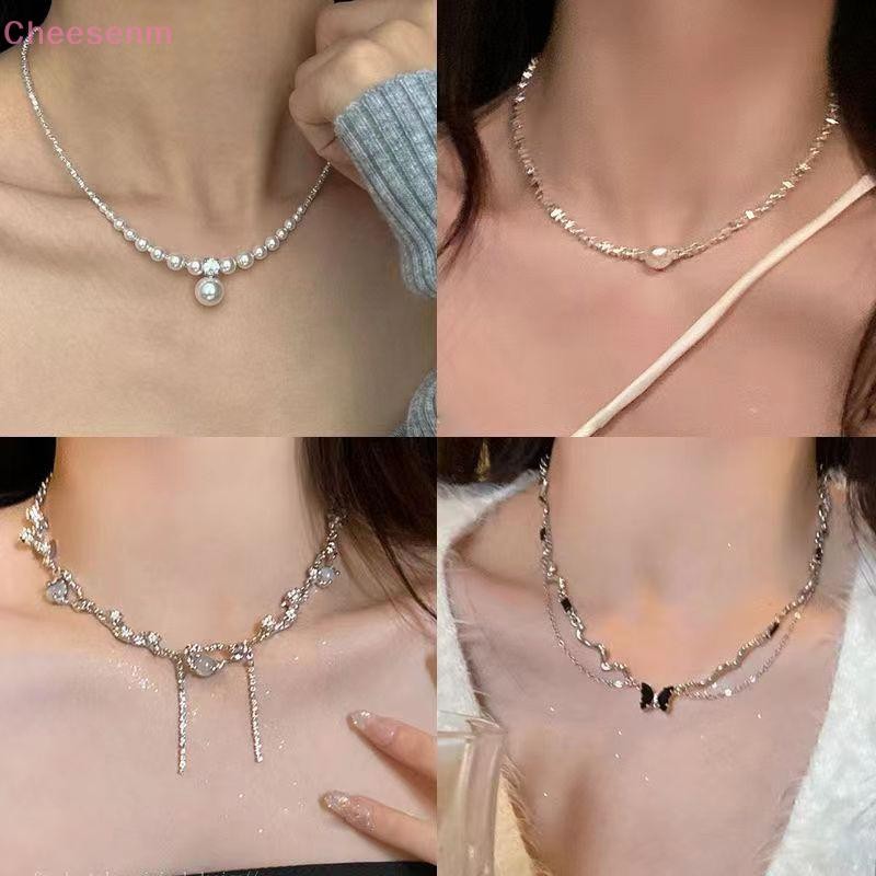 Cheenm หวานไม่สม่ําเสมอ Minimalist อารมณ์เพิร์ลคอ Sel Choker สร้อยคอผู้หญิงครบรอบอินเทรนด์เครื่องประดับของขวัญ TH